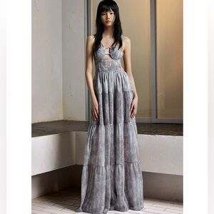 Elegant Gray Maxi Dress